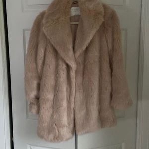 Zara faux fur light pink